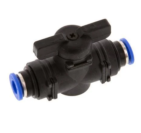 2-Way Straight Ball Valve 6 mm Plastic/Brass