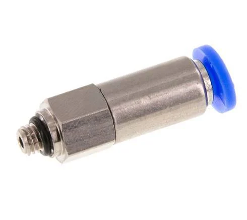 Push-In Fitting 4mm & M5 Male Auto Shut-Off Brass/PBT 0-10bar (0-145psi)