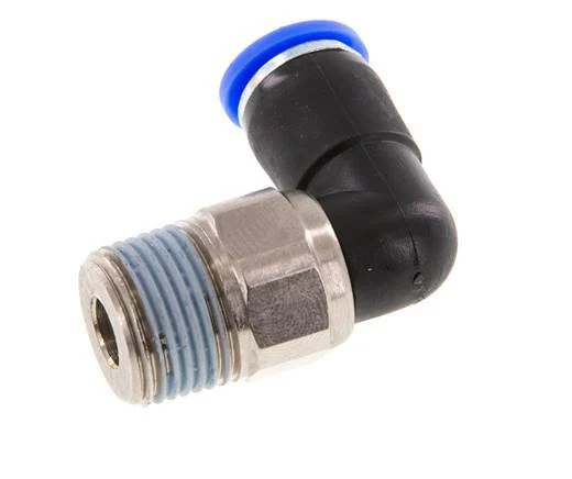 8mm & R3/8'' Elbow Swivel Joint Push-In-Male Threads Nickel-Plated Brass/PBT NBR Rotatable