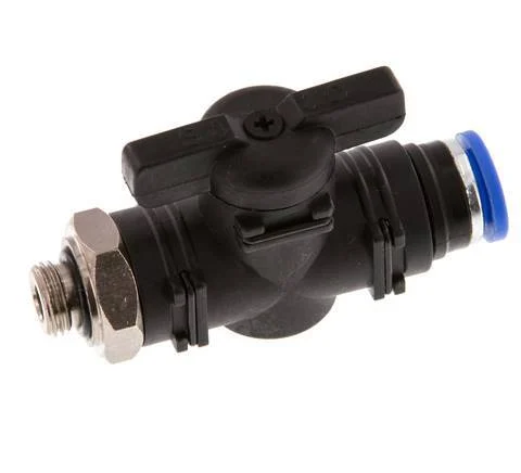 2-Way Straight Ball Valve 8 mm - G1/8'' Plastic/Brass
