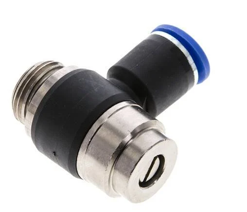 Flow Control Silencer Meter-Out Elbow 12 mm - G1/2'' Brass/PA 66 Slotted Screw