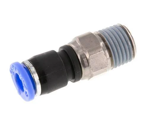 6mm & R1/4'' Swivel Joint Push-In-Male Threads Nickel-Plated Brass/PBT NBR Rotatable
