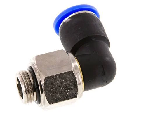 12mm & G3/8'' Elbow Swivel Joint Push-In-Male Threads Nickel-Plated Brass/PBT NBR Rotatable