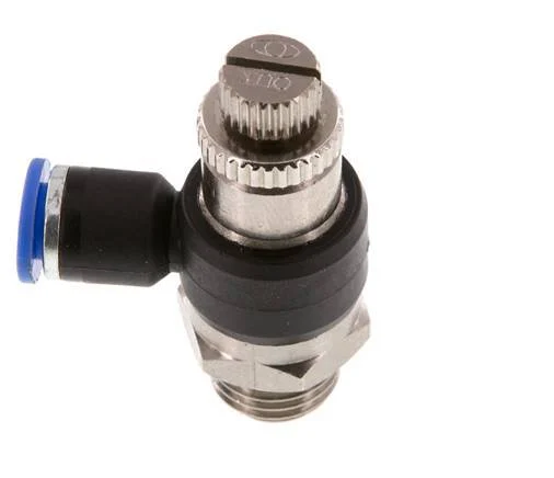 Flow Control Silencer Meter-Out Elbow 6 mm - G1/4'' Brass/PA 66