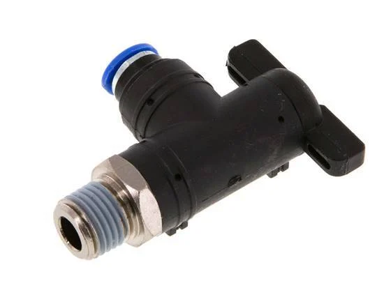 2-Way Elbow Ball Valve 6 mm - R1/4'' Plastic/Brass