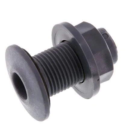 Screw Connection for Drain Cocks G1/2'' DN18 Bulkhead Polypropylene (pp) EPDM 10bar (140.5psi) FDA