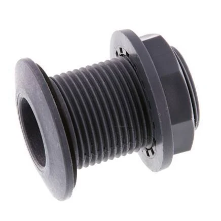 Screw Connection for Drain Cocks G1'' DN24 Bulkhead Polypropylene (pp) EPDM 10bar (140.5psi) FDA