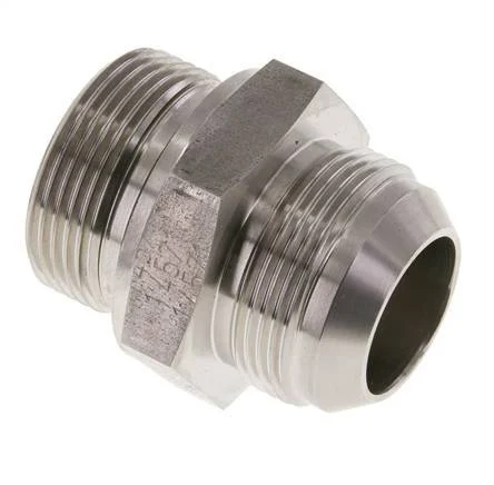 JIC Double Nipple G1 1/4'' x UN 1-5/8''-12 (Dash Size 20) Stainless Steel FKM 140bar (1967.0psi)