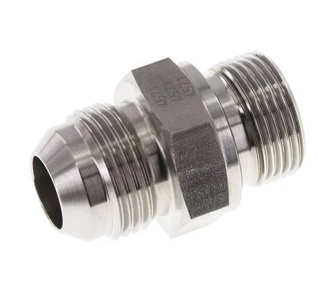 JIC Double Nipple G3/4'' x UN 1-1/16''-12 (Dash Size 12) Stainless Steel FKM 210bar (2950.5psi)