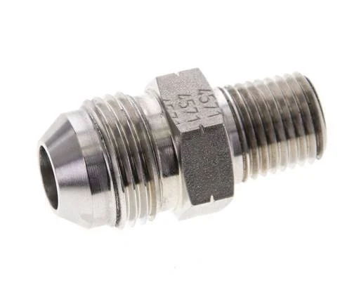 JIC Double Nipple UNF 3/4''-16 (Dash Size 8) x 1/4'' NPT Stainless Steel 275bar (3863.75psi)