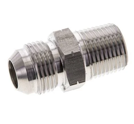 JIC Double Nipple UNF 7/8''-14 (Dash Size 10) x 1/2'' NPT Stainless Steel 210bar (2950.5psi)