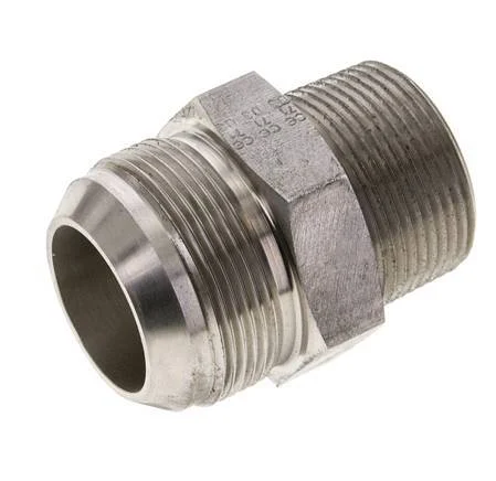 JIC Double Nipple UN 1-7/8''-12 (Dash Size 24) x 1 1/4'' NPT Stainless Steel 80bar (1124.0psi)