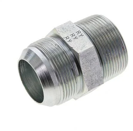 JIC Double Nipple UN 1-7/8''-12 (Dash Size 24) x 1 1/2'' NPT Steel 80bar (1124.0psi)