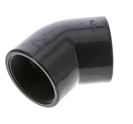 45deg Angled Fitting Rp2 1/2'' Female PVC-U 16bar (224.8psi) EN 1452-3