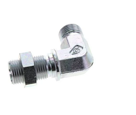 90deg Angled Fitting G1/2'' Bulkhead High Pressure Steel 60° Cone 350bar (4917.5psi) Hydraulic