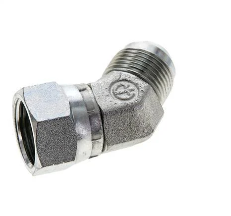 45deg JIC Angled Fitting UN 1-1/16''-12 (Dash Size 12) Male x Female Steel 210bar (2950.5psi)