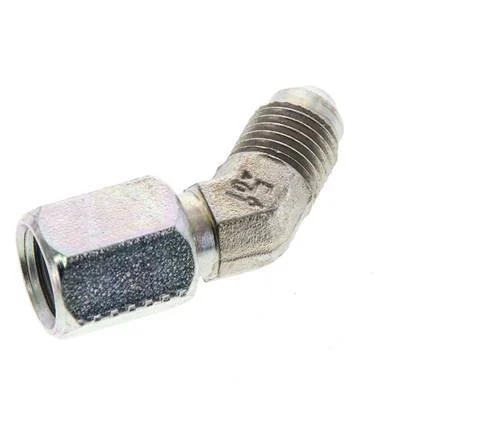 45deg JIC Angled Fitting UNF 7/16''-20 (Dash Size 4) Male x Female Steel 310bar (4355.5psi)