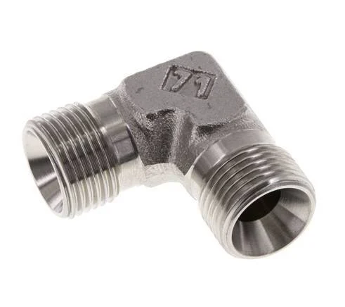 90deg Angled Fitting G3/8'' High Pressure Stainless Steel 60° Cone 325bar (4566.25psi) Hydraulic