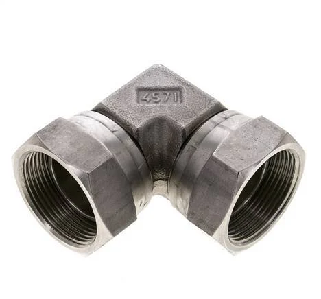 90deg Angled Fitting G1 1/2'' Female High Pressure Stainless Steel 60° Cone 125bar (1756.25psi) Hydraulic