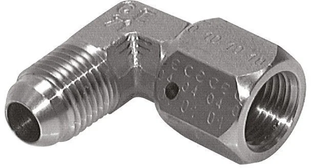 90deg JIC Angled Fitting UN 1-7/8''-12 (Dash Size 24) Male x Female Stainless Steel 100bar (1405.0psi)