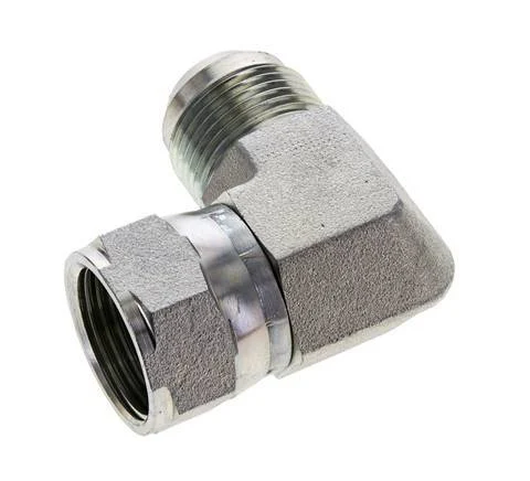 90deg JIC Angled Fitting UN 1-3/16''-12 (Dash Size 14) Male x Female Steel 170bar (2388.5psi)