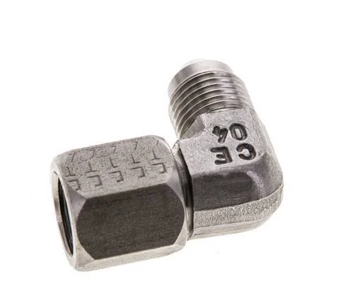 90deg JIC Angled Fitting UNF 1/2''-20 (Dash Size 5) Male x Female Stainless Steel 275bar (3863.75psi)
