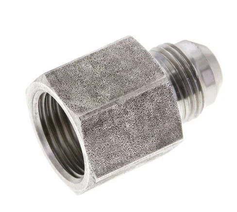 JIC Reducing Nipple UNF 3/4''-16 (Dash Size 8) Male x UNF 7/8''-14 (Dash Size 10) Female Stainless Steel 210bar (2950.5psi)