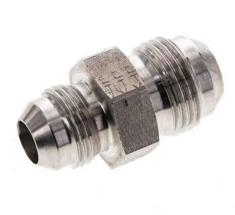 JIC Reducing Double Nipple UNF 3/4''-16 (Dash Size 8) x UNF 7/8''-14 (Dash Size 10) Stainless Steel 210bar (2950.5psi)