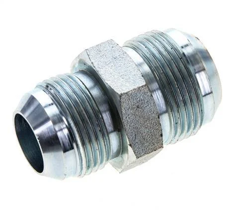 JIC Reducing Double Nipple UN 1-3/16''-12 (Dash Size 14) x UN 1-5/16''-12 (Dash Size 16) Steel 170bar (2388.5psi)