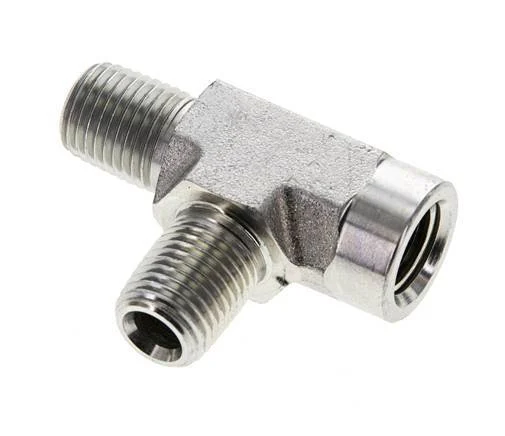 Tee Fitting 1/4'' NPT Female x Male Steel 275bar (3863.75psi)