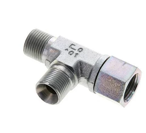Tee Fitting G3/8'' Male x Female Steel Hydraulic 325bar (4566.25psi)