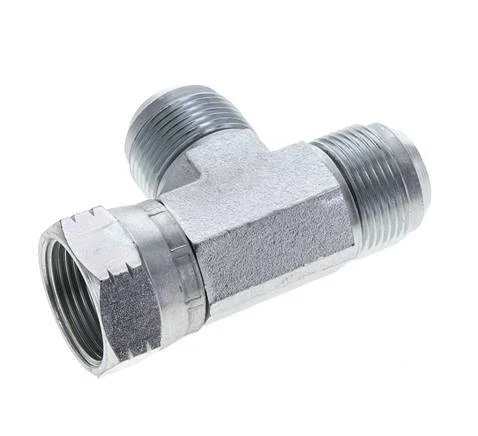 JIC Tee Fitting UN 1-5/16''-12 (Dash Size 16) Female x Male Steel 250bar (3512.5psi)