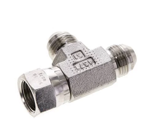 JIC Tee Fitting UNF 3/4''-16 (Dash Size 8) Female x Male Stainless steel 350bar (4917.5psi)