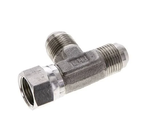 JIC Tee Fitting UNF 7/8''-14 (Dash Size 10) Female x Male Stainless steel 350bar (4917.5psi)