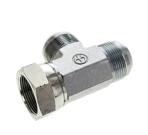 JIC Tee Fitting UN 1-5/8''-12 (Dash Size 20) Female x Male Steel 210bar (2950.5psi)