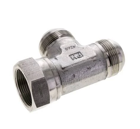 JIC Tee Fitting UN 1-5/8''-12 (Dash Size 20) Female x Male Stainless steel 210bar (2950.5psi)
