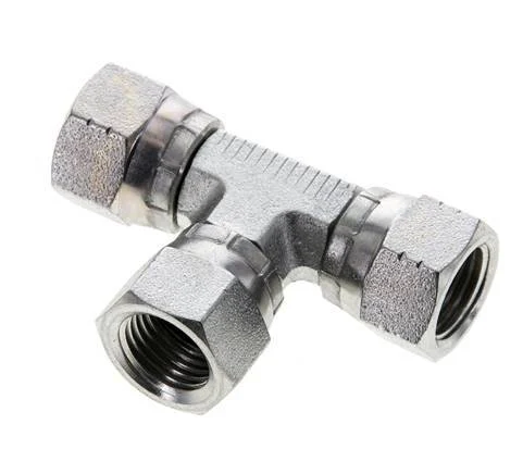 JIC Tee Fitting UNF 9/16''-18 (Dash Size 6) Female Steel 275bar (3863.75psi)