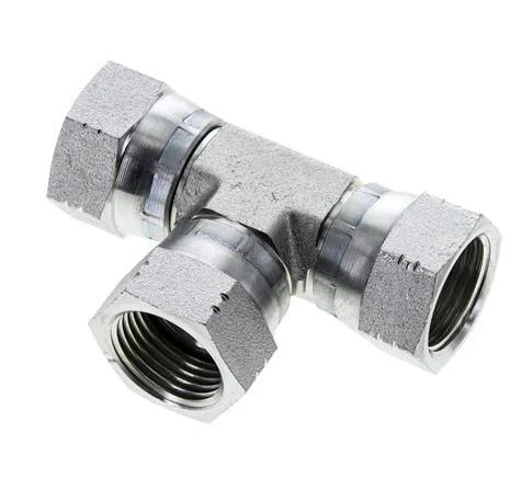 JIC Tee Fitting UNF 7/8''-14 (Dash Size 10) Female Steel 210bar (2950.5psi)