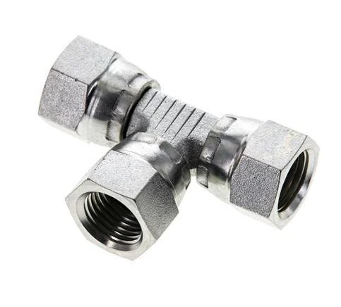 JIC Tee Fitting UNF 1/2''-20 (Dash Size 5) Female Steel 275bar (3863.75psi)