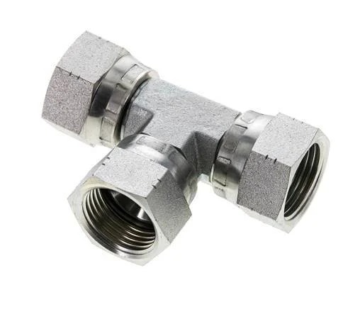 JIC Tee Fitting UN 1-1/16''-12 (Dash Size 12) Female Steel 210bar (2950.5psi)