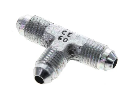 JIC Tee Fitting UNF 7/16''-20 (Dash Size 4) Male Steel 310bar (4355.5psi)
