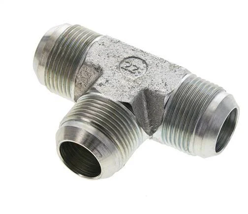 JIC Tee Fitting UN 1-5/16''-12 (Dash Size 16) Male Steel 170bar (2388.5psi)