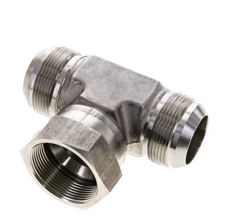 JIC Tee Fitting UN 1-7/8''-12 (Dash Size 24) Male x Female Stainless steel 170bar (2388.5psi)