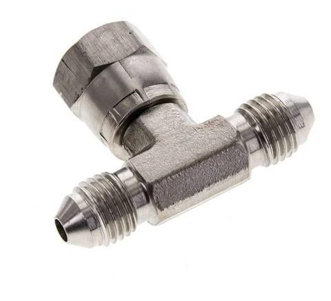 JIC Tee Fitting UNF 7/16''-20 (Dash Size 4) Male x Female Stainless steel 350bar (4917.5psi)