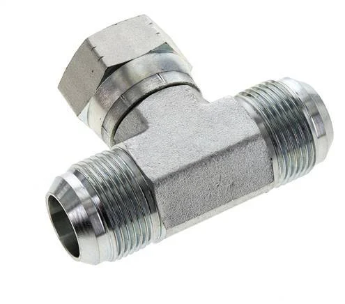 JIC Tee Fitting UN 1-5/16''-12 (Dash Size 16) Male x Female Steel 250bar (3512.5psi)