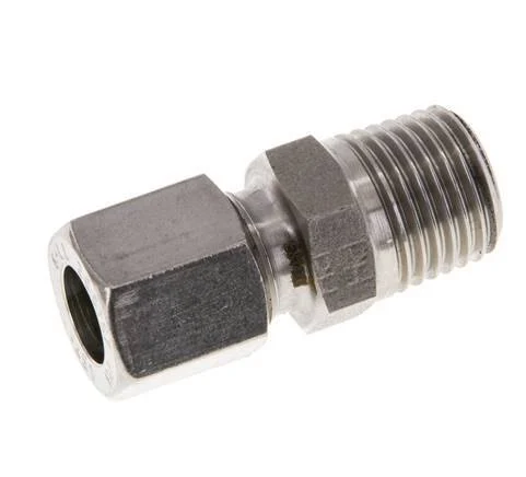 R 1/4'' Male x 8LL Stainless steel Straight Cutting Ring 100 Bar DIN 2353