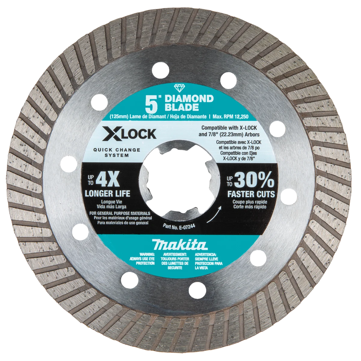 X‑LOCK 5" Turbo Rim Diamond Blade for Masonry Cutting