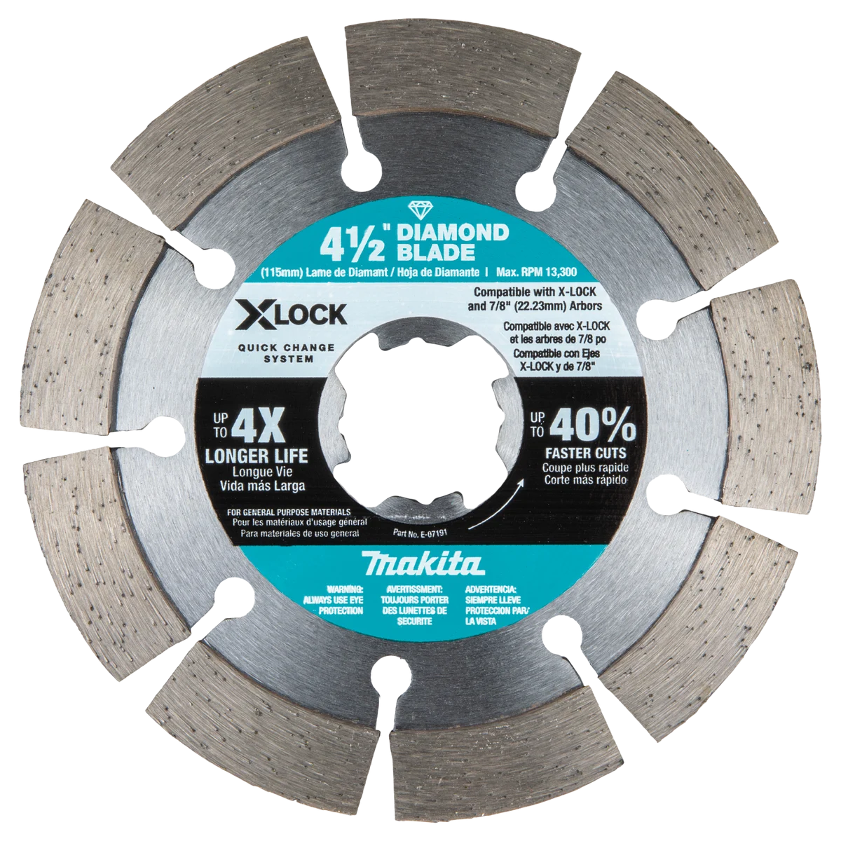 X‑LOCK 4‑1/2" Segmented Diamond Blade for Masonry Cutting