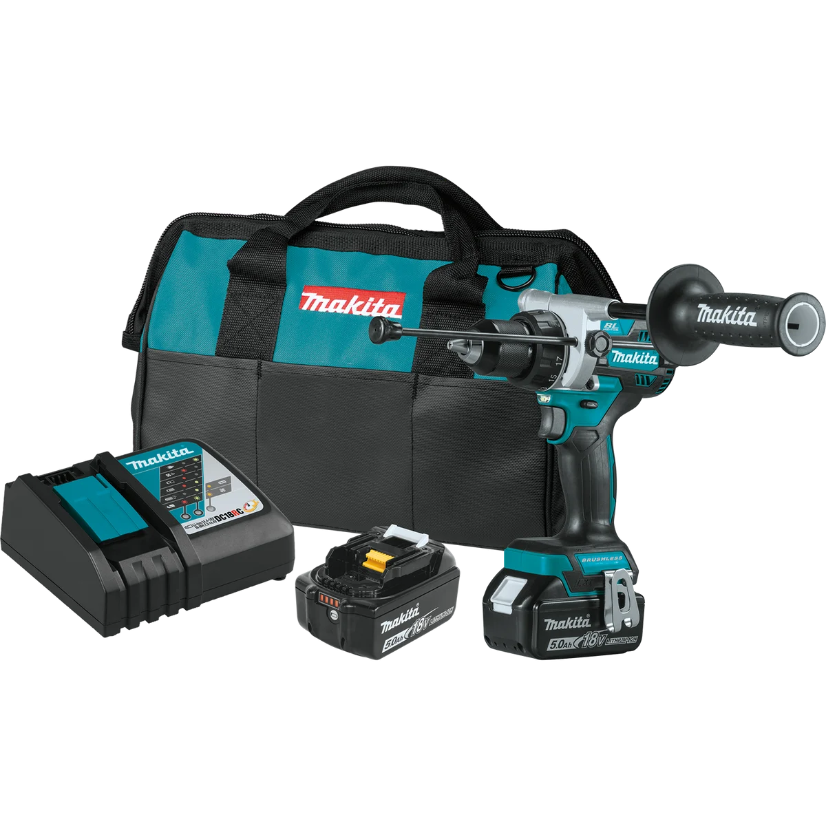 18V LXT® Lithium‑Ion Brushless Cordless 1/2" Hammer Driver‑Drill Kit (5.0Ah)