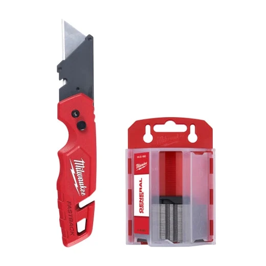 FASTBACK™ Folding Utility Knife with Blade Storage and 50pc Blades